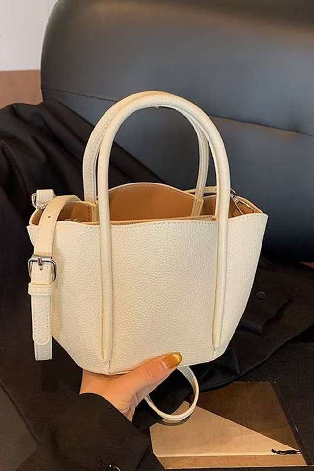 Barbara White Bucket Handbag
