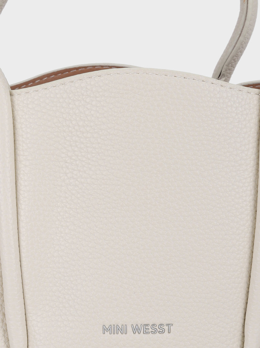 Barbara White Bucket Handbag