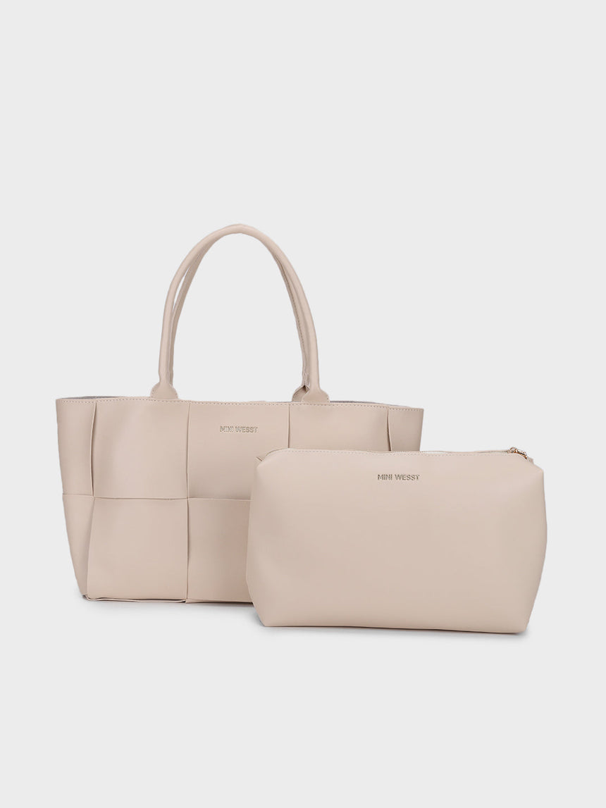 Evelyn Beige Tote Bag