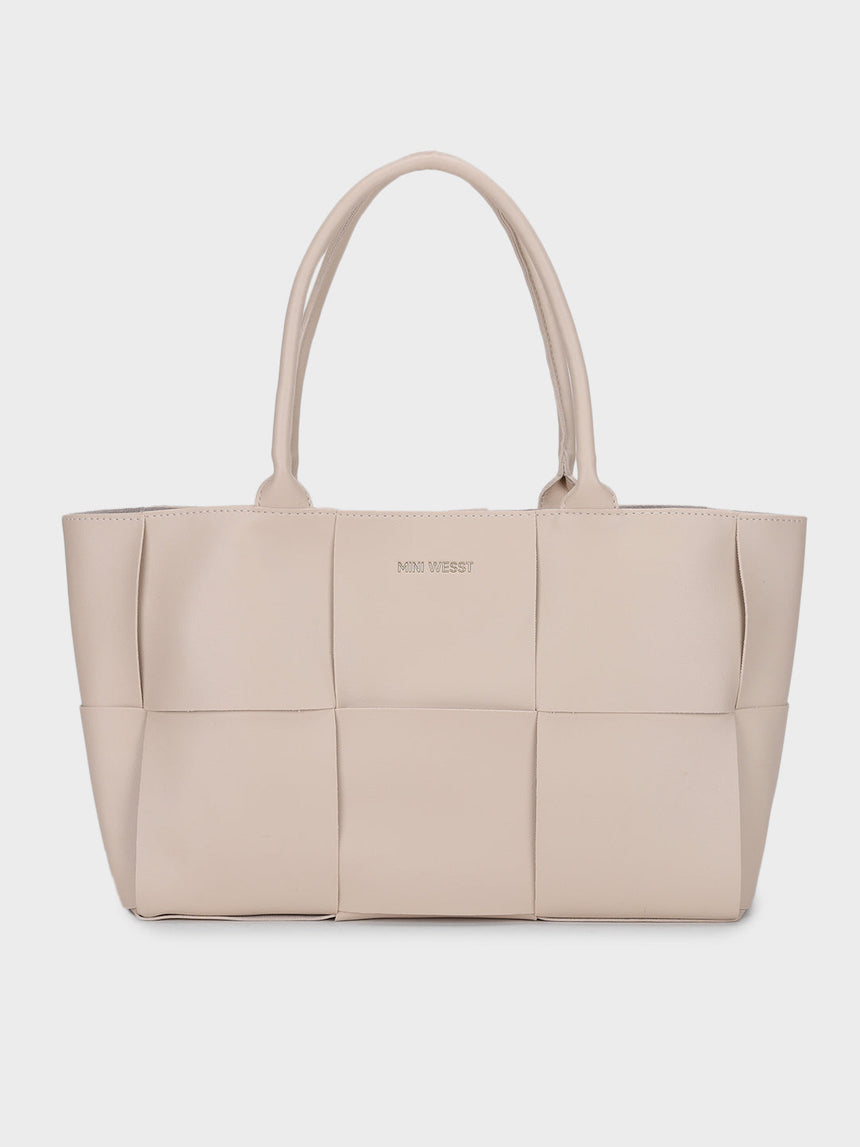 Evelyn Beige Tote Bag