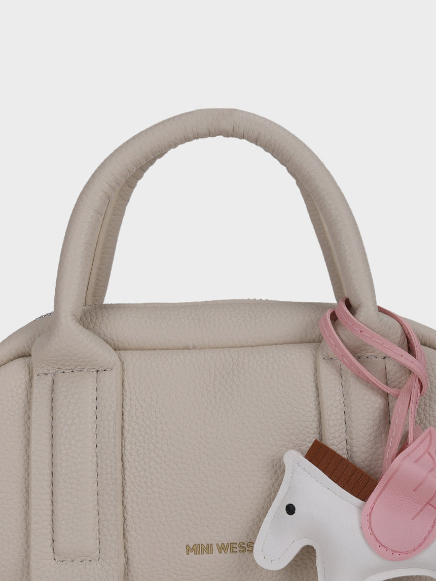 Nora White Sling Bag With Charm