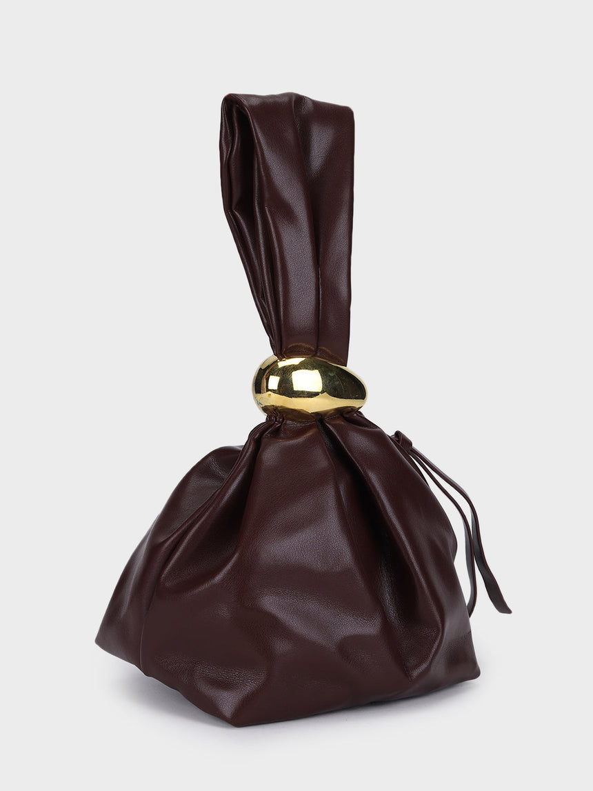 Judith Maroon Handheld Clutch