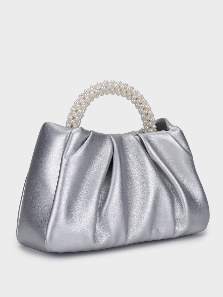 Esther Silver Pearl Handheld Clutch