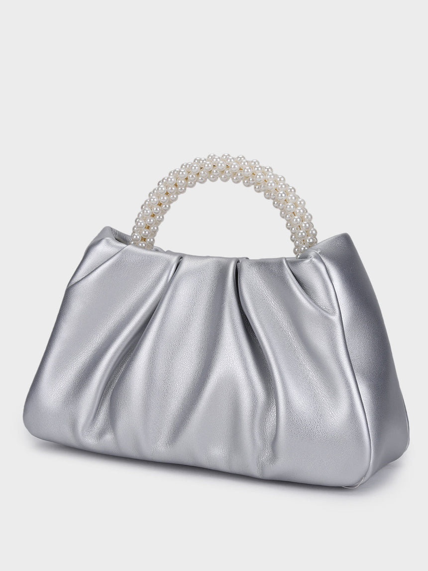 Esther Silver Pearl Handheld Clutch