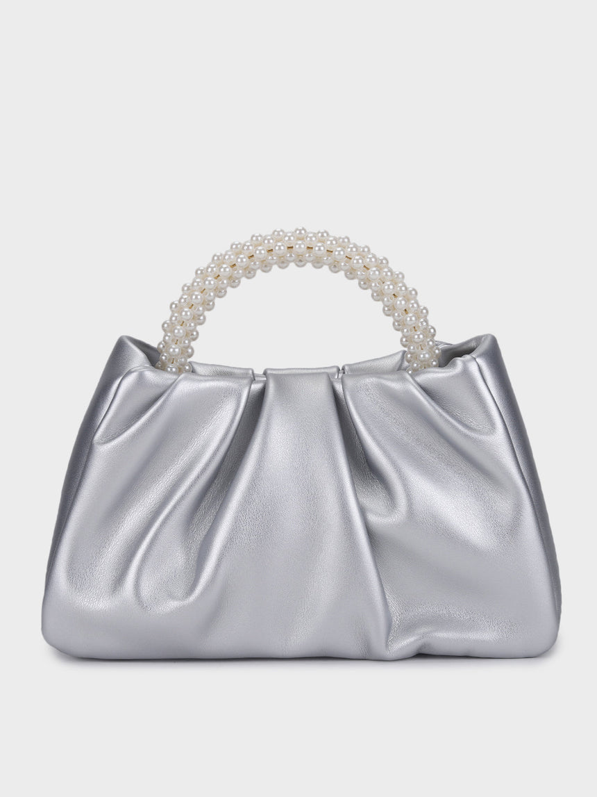 Esther Silver Pearl Handheld Clutch