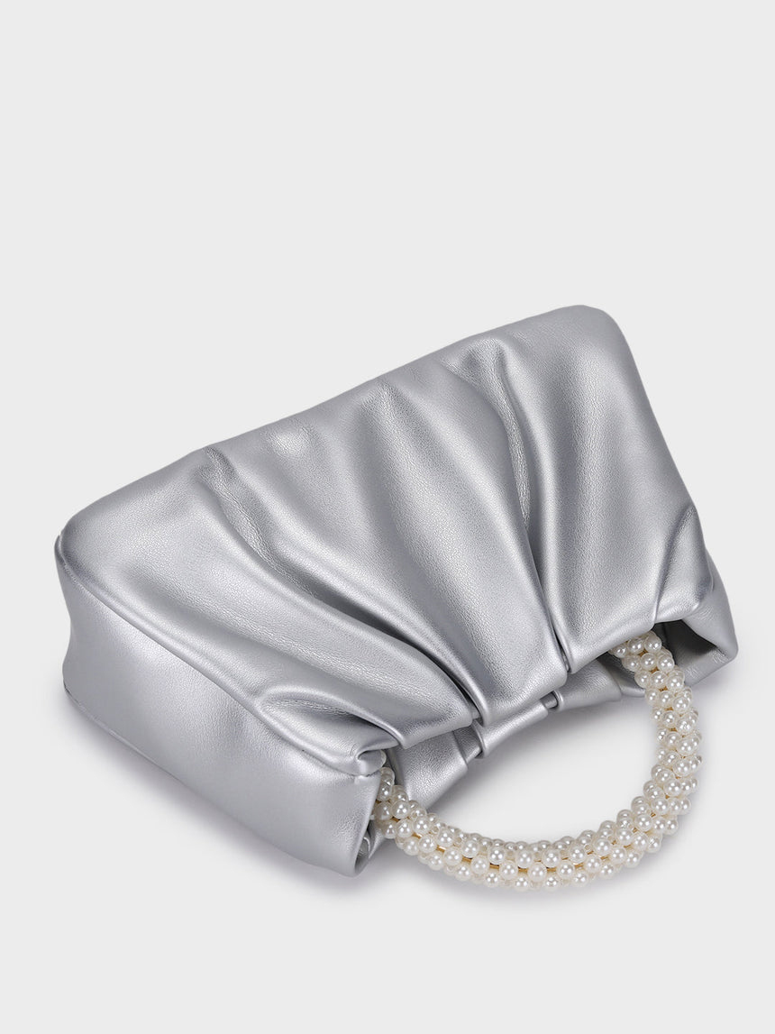 Esther Silver Pearl Handheld Clutch