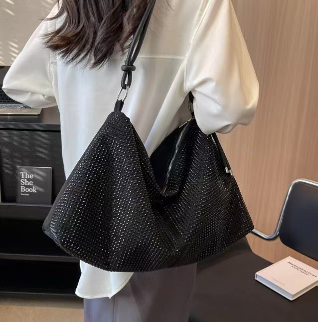 Margaret Black Shimmer Tote