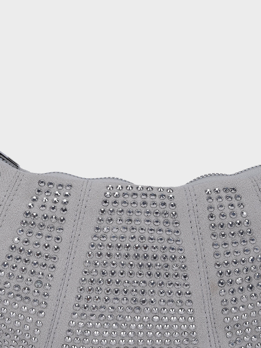 Ellen Silver Rhinestone Clutch