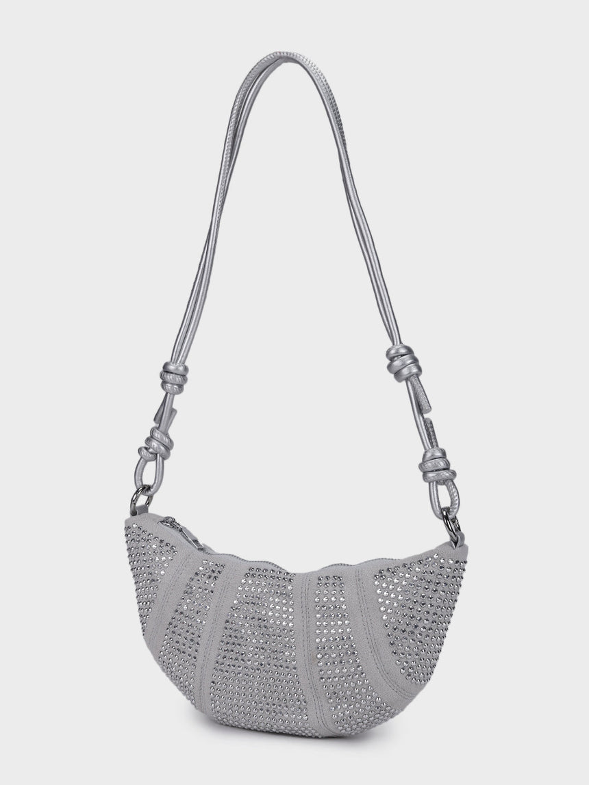 Ellen Silver Rhinestone Clutch