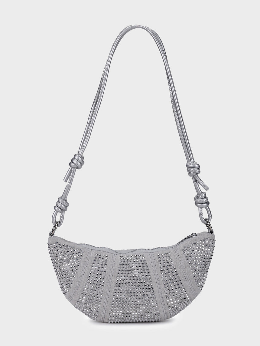 Ellen Silver Rhinestone Clutch