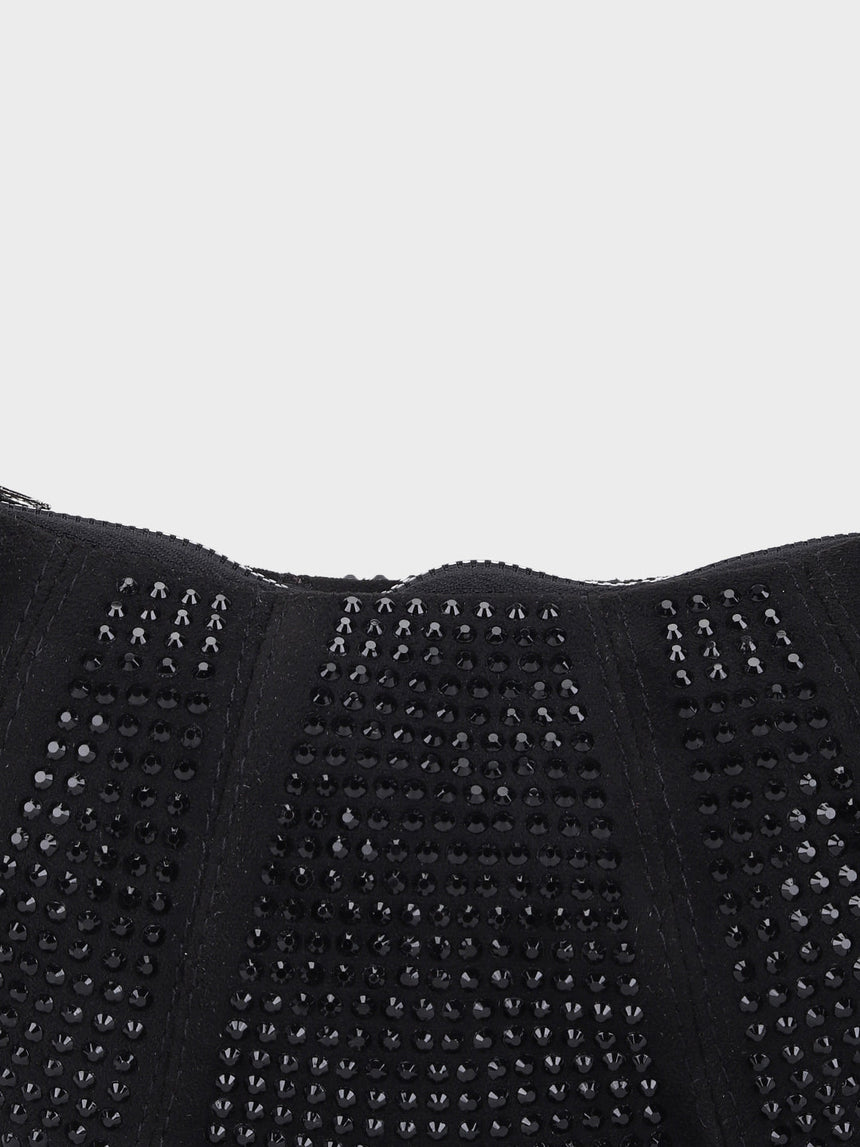 Ellen Black Rhinestone Clutch