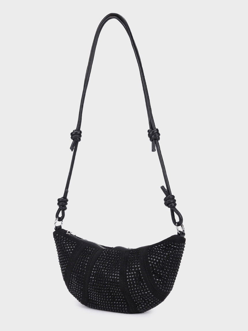 Ellen Black Rhinestone Clutch