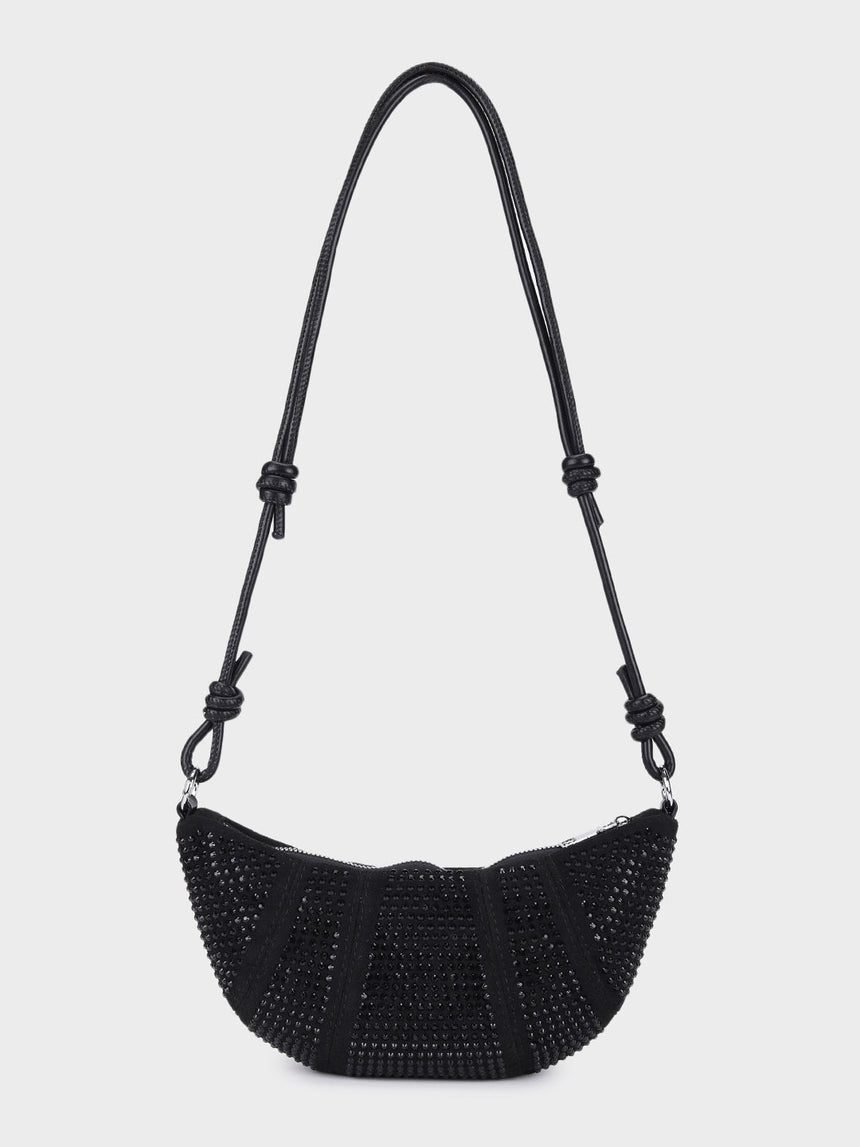 Ellen Black Rhinestone Clutch