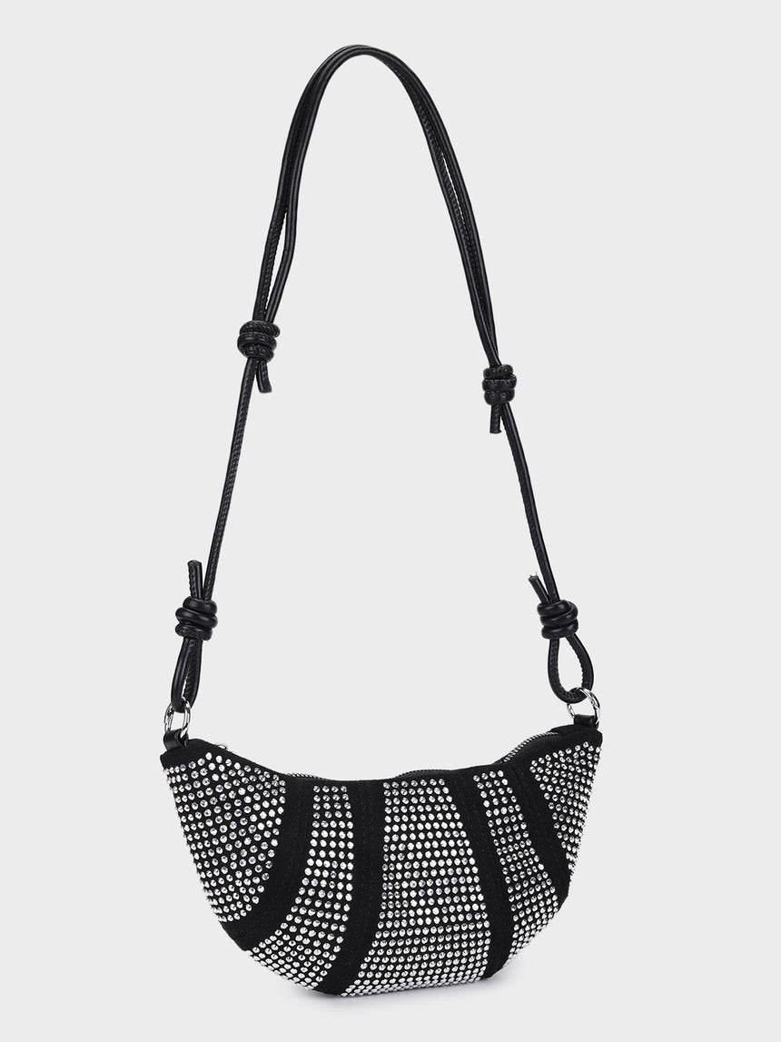 Ellen Black & Silver Rhinestone Clutch