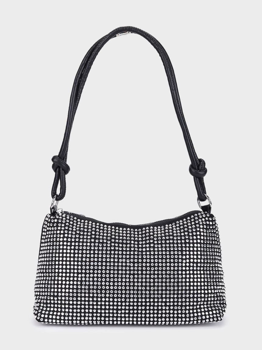 Audrey Silver Rhinestone Clutch