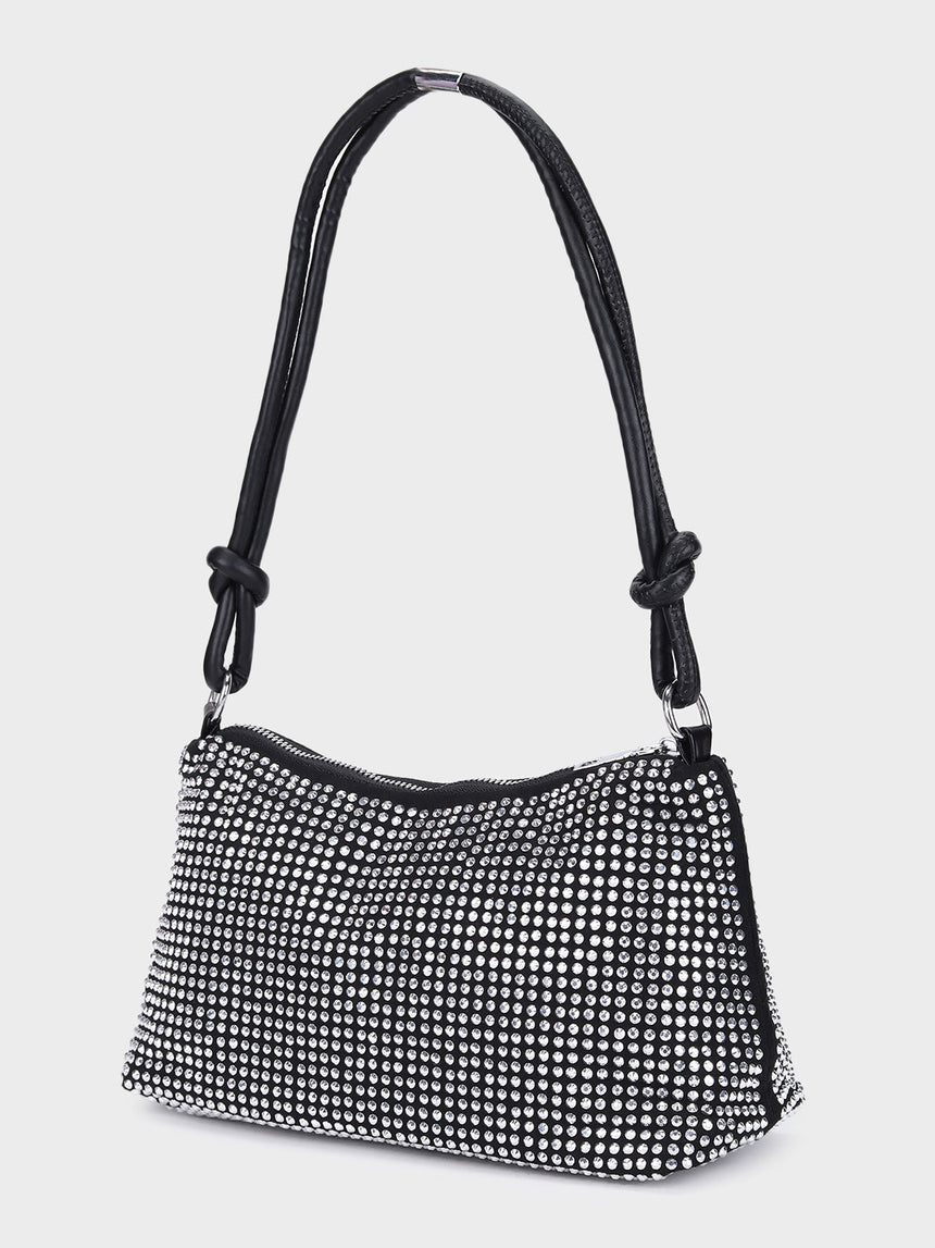 Audrey Silver Rhinestone Clutch