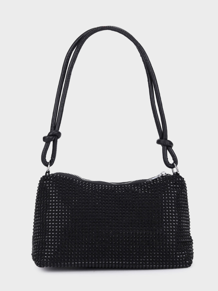 Audrey Black Rhinestone Clutch