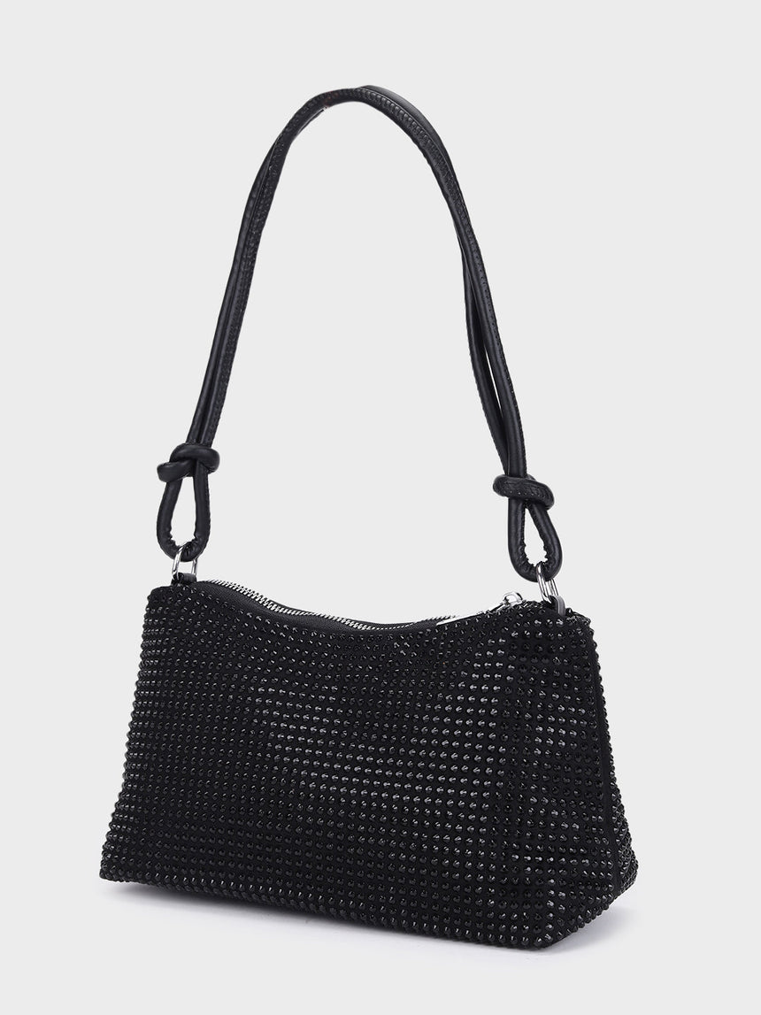 Audrey Black Rhinestone Clutch