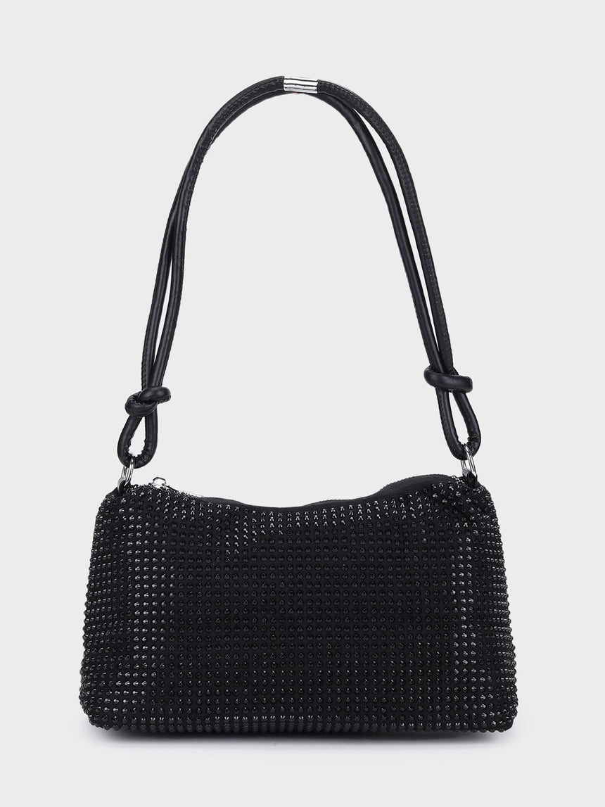 Audrey Black Rhinestone Clutch