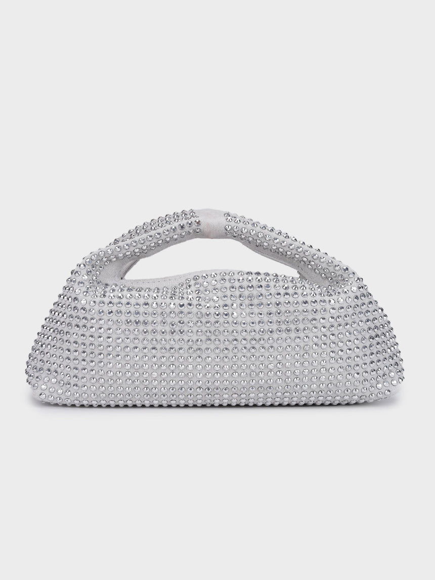 Christina Silver Rhinestone Clutch