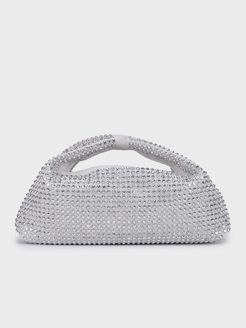 Christina Silver Rhinestone Clutch