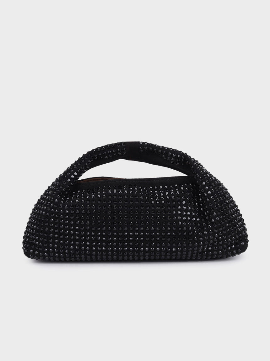 Christina Black Rhinestone Clutch