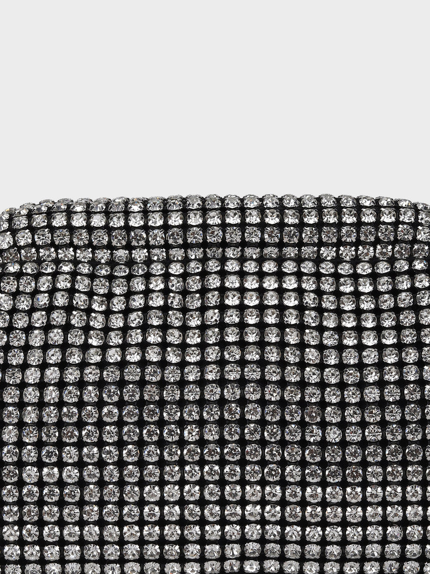 Edith Silver Rhinestone Clutch
