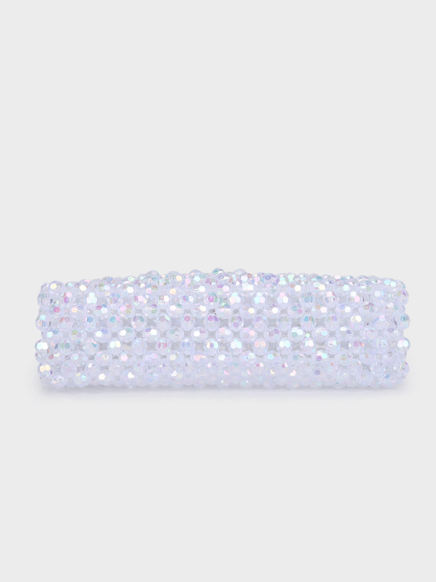 Jane Pearl Silver Handheld Clutch