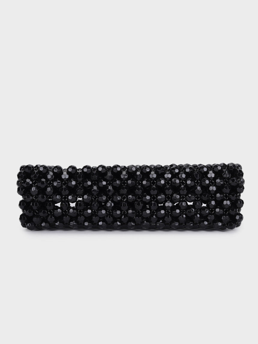 Jane Pearl Black Handheld Clutch