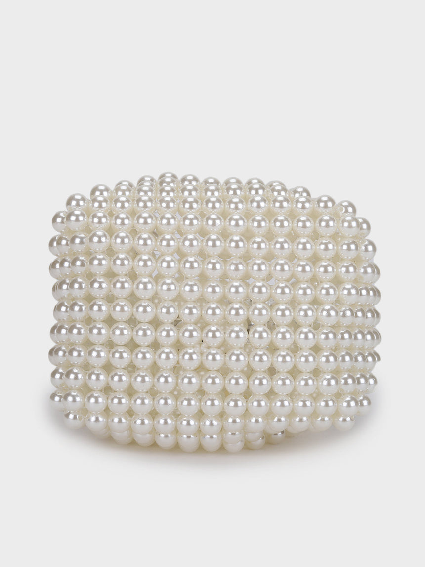Mother Of Pearl Off-White Handheld Clutch