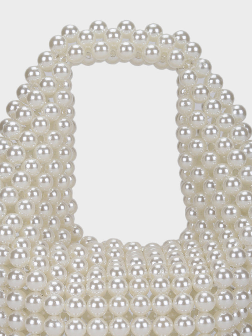 Mother Of Pearl Off-White Handheld Clutch