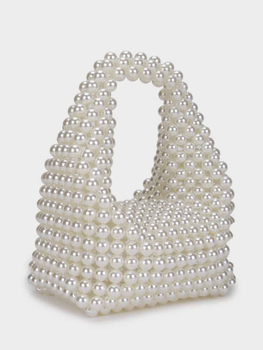 Mother Of Pearl Off-White Handheld Clutch