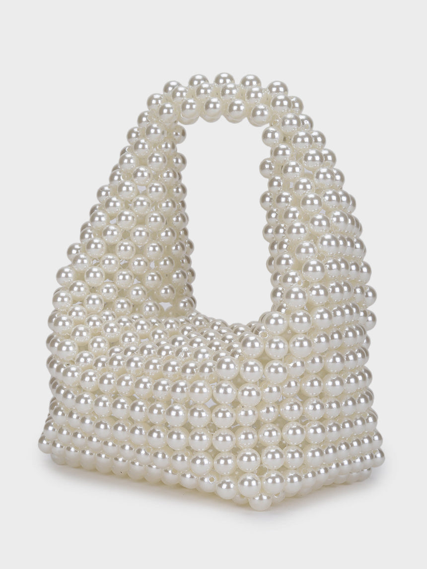 Mother Of Pearl Off-White Handheld Clutch
