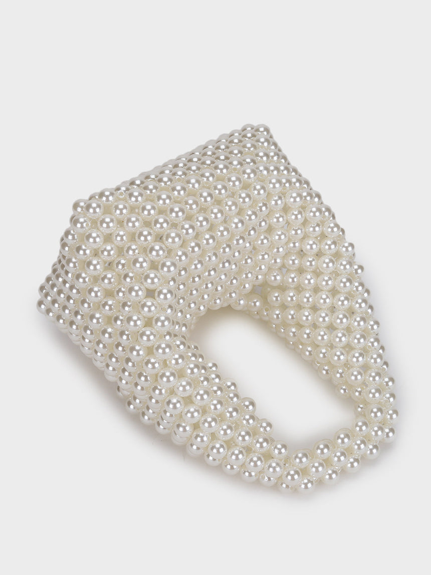 Mother Of Pearl Off-White Handheld Clutch