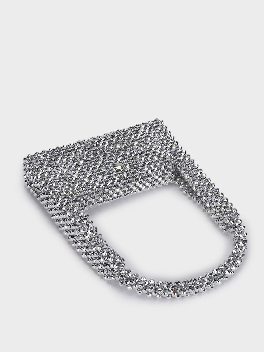 Emma Silver Handheld Clutch