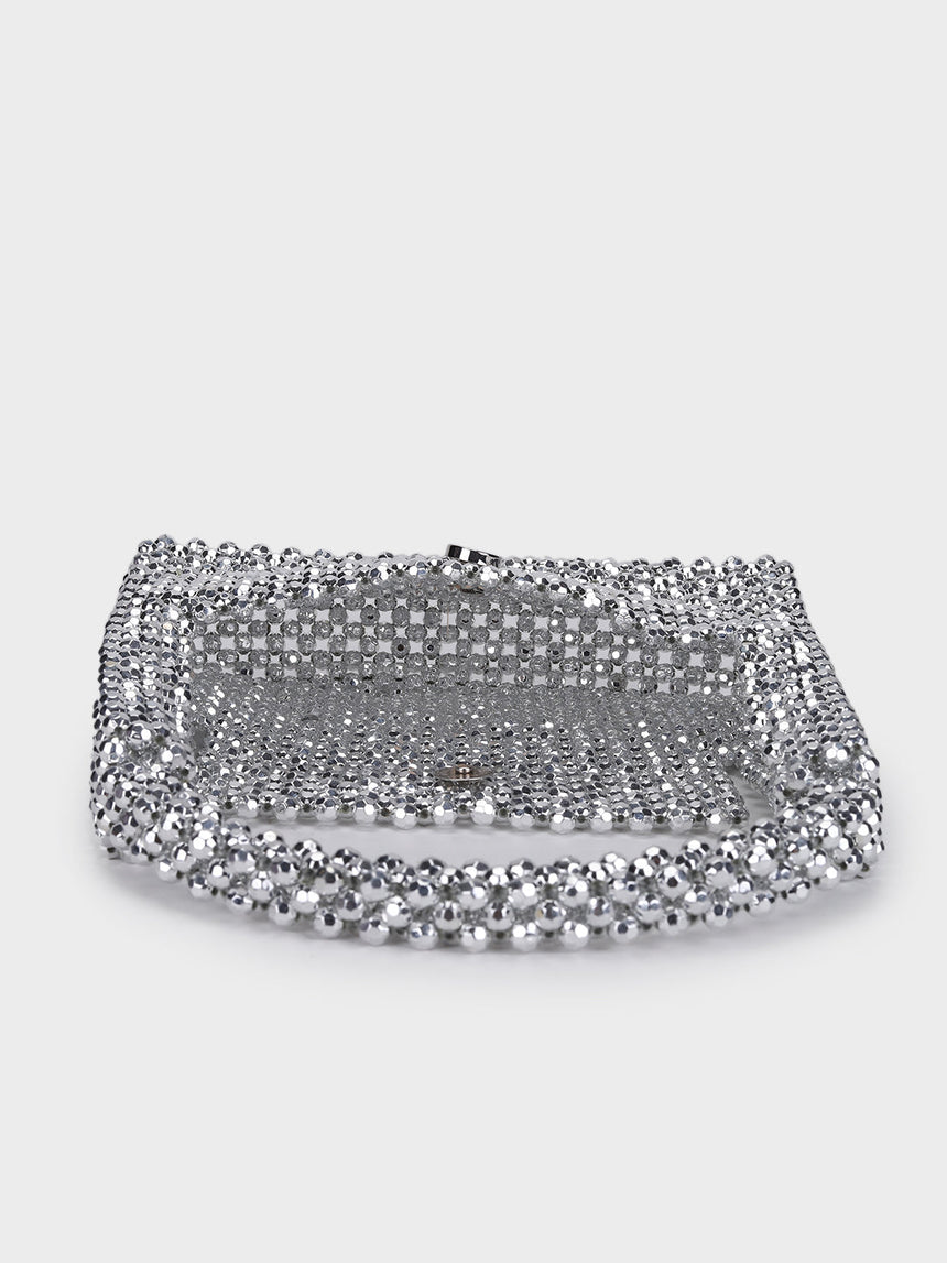 Emma Silver Handheld Clutch