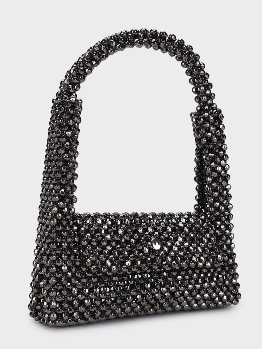 Emma Black Handheld Clutch