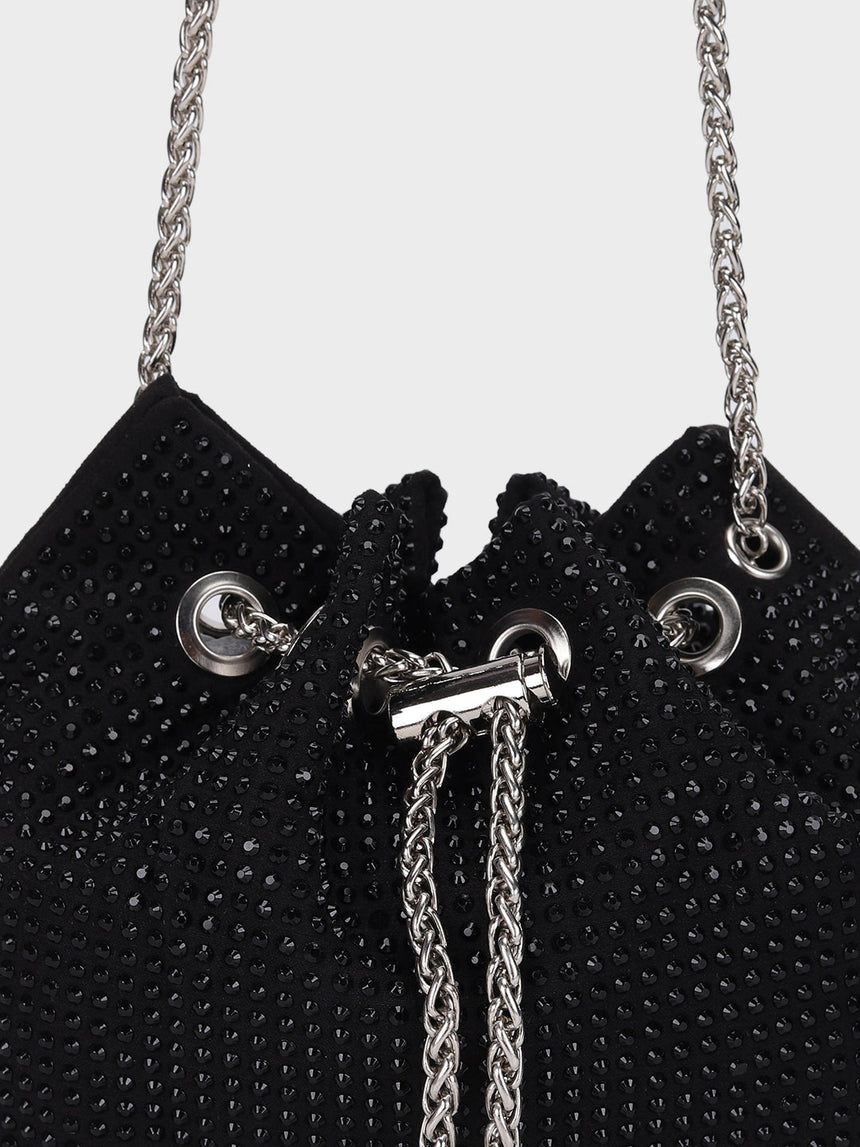 Chloe Black Rhinestone Clutch