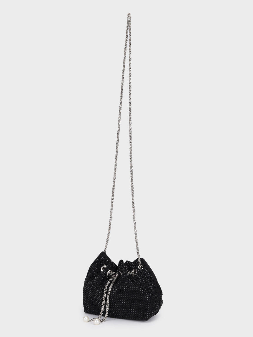 Chloe Black Rhinestone Clutch