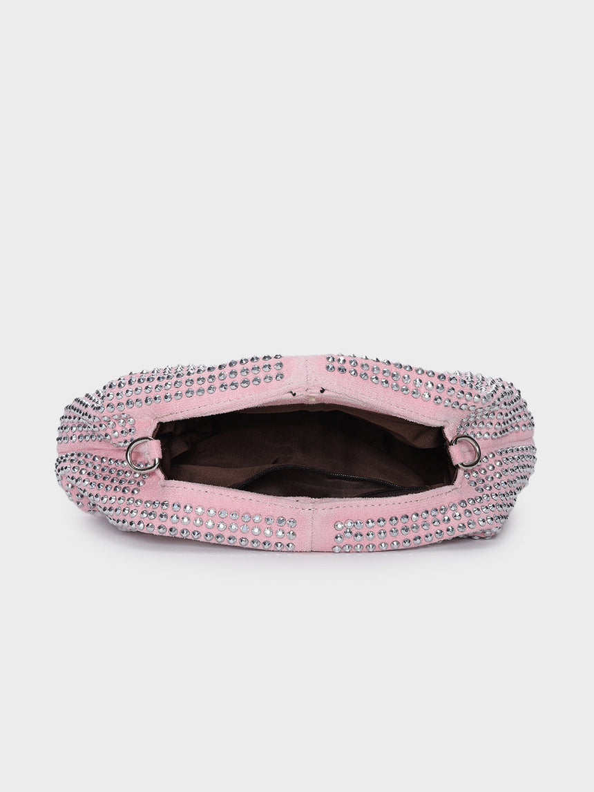 Christina Pink Rhinestone Clutch
