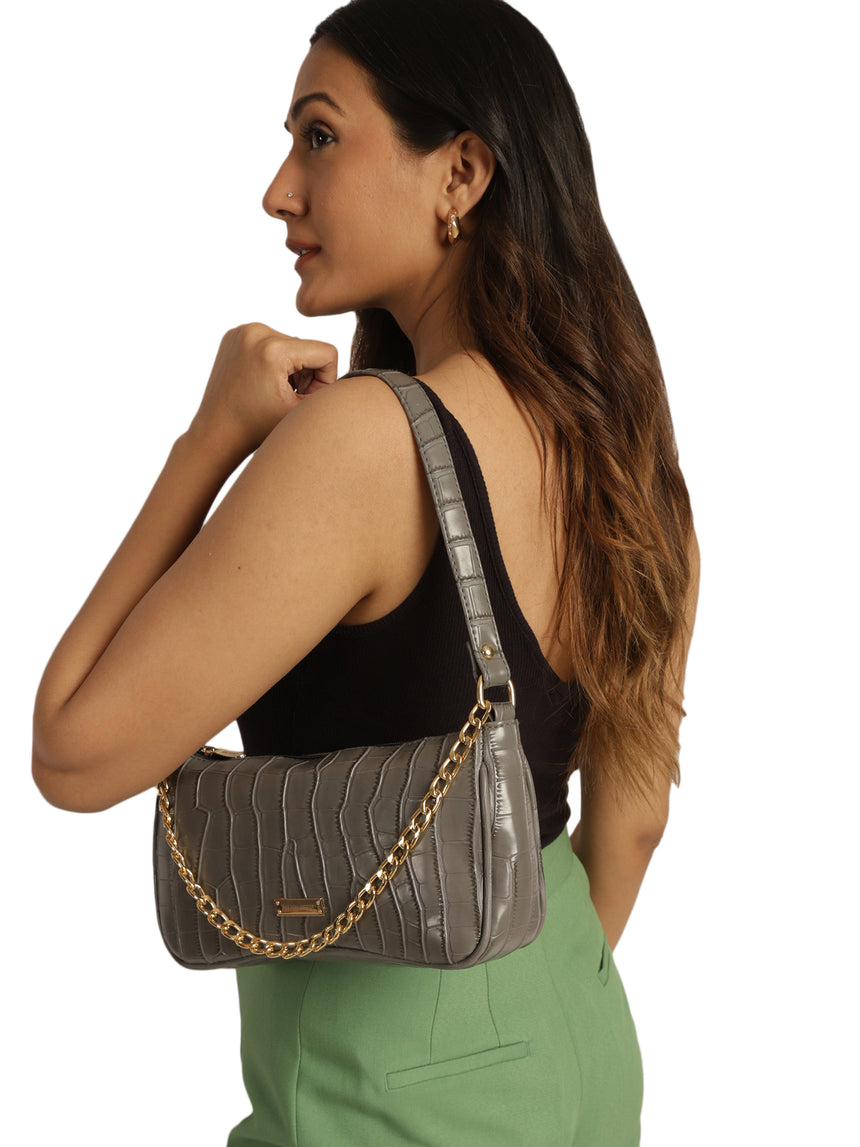 Women'S Grey Handbag