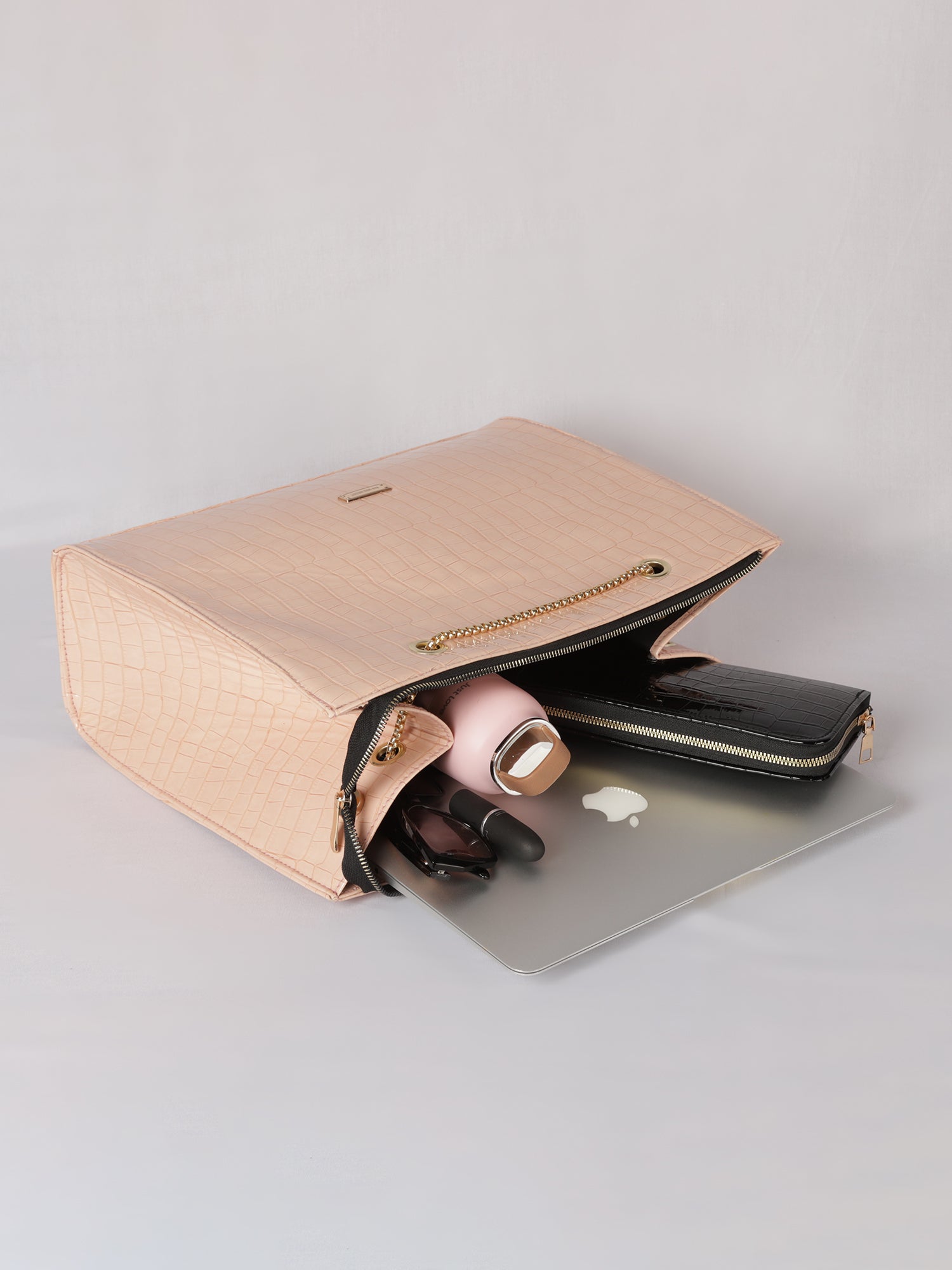 Women's Pink Handbag and Pouch