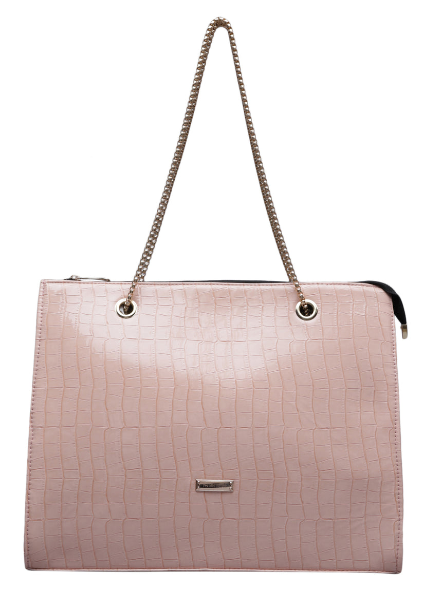 Women's Pink Handbag and Pouch