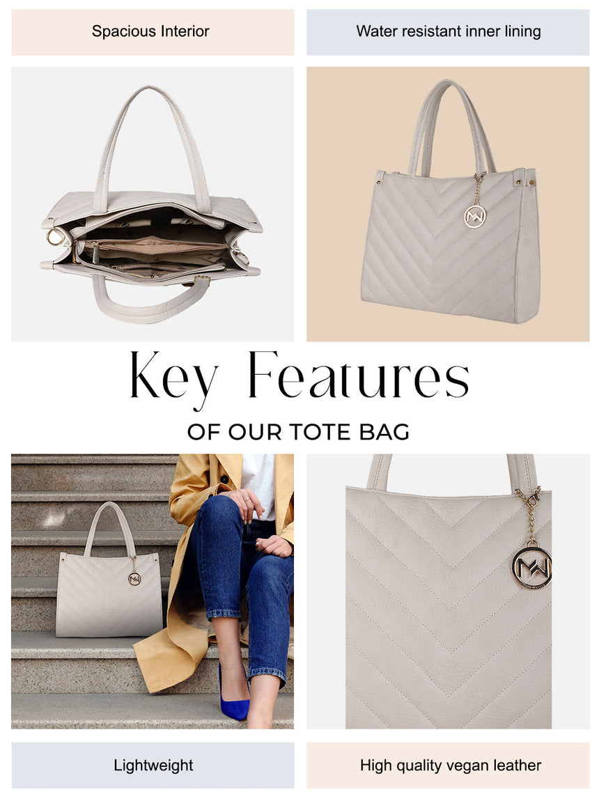 Hudson White Tote
