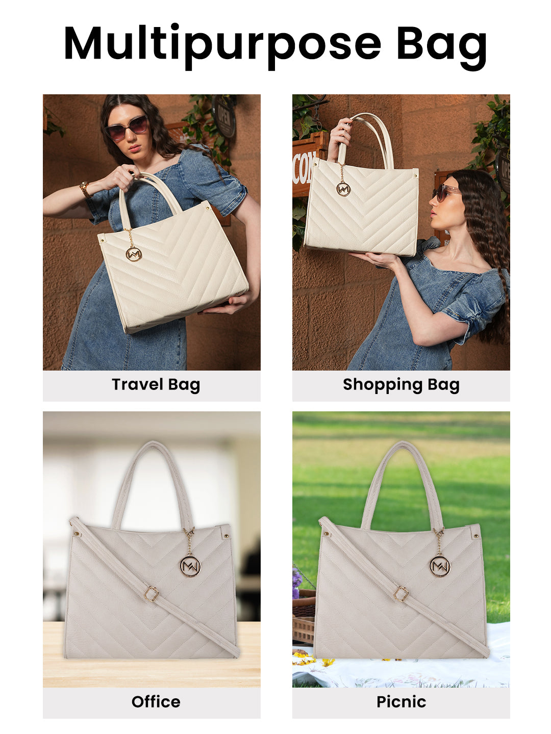 Hudson White Tote