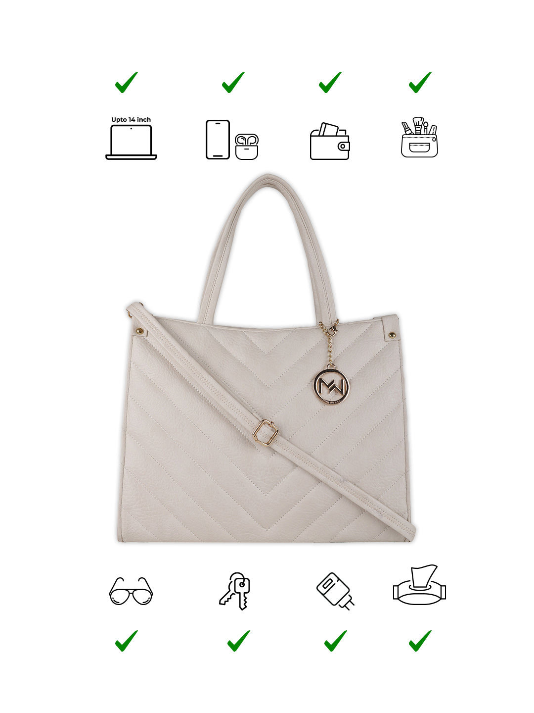 Hudson White Tote