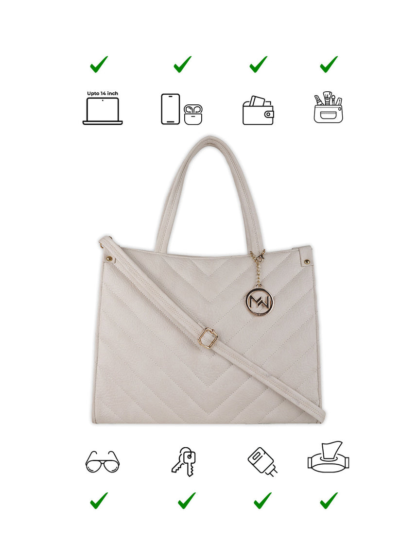 Hudson White Tote