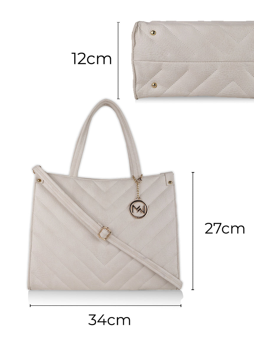 Hudson White Tote