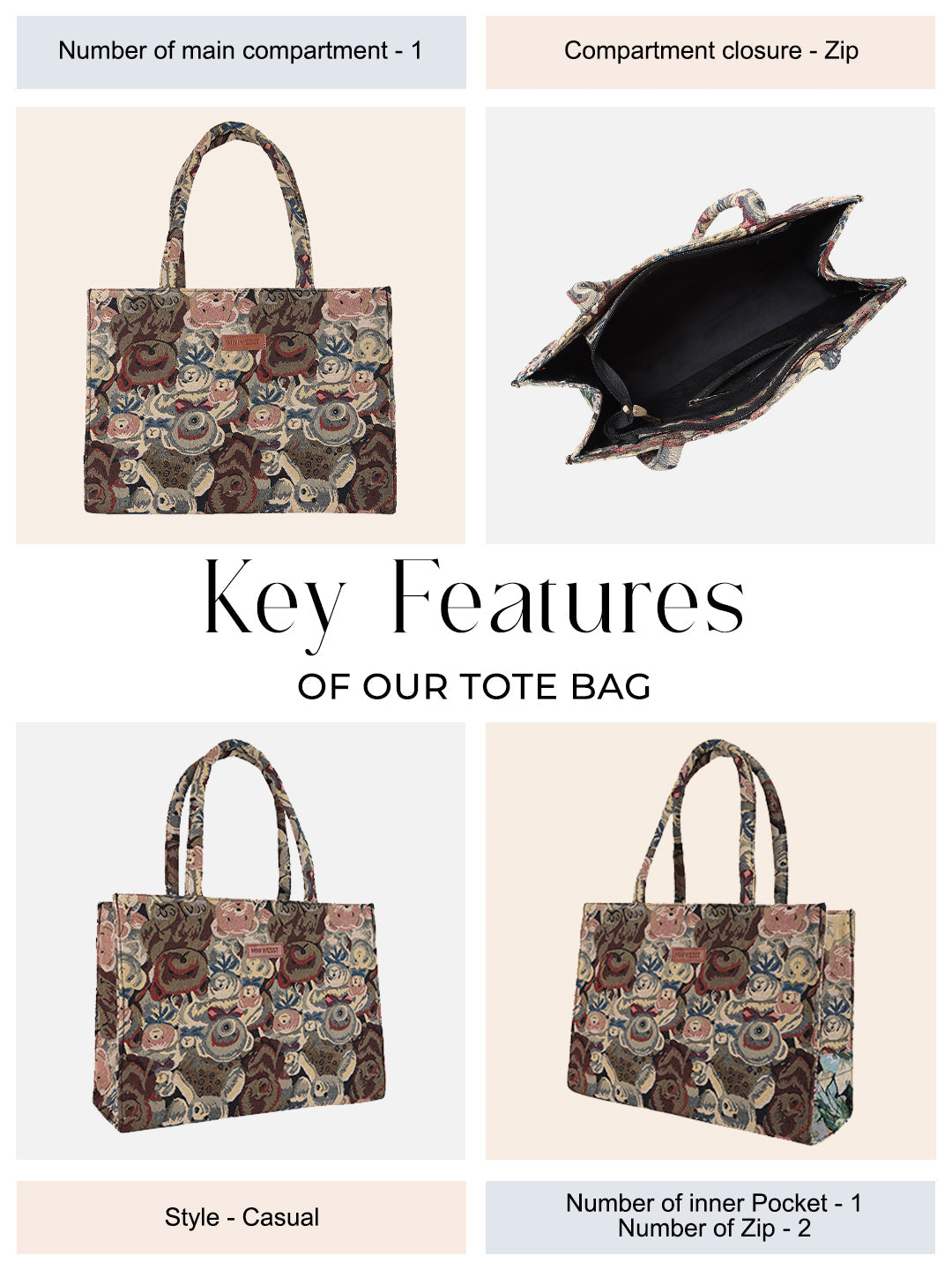 Mr Teddy Printed Tote