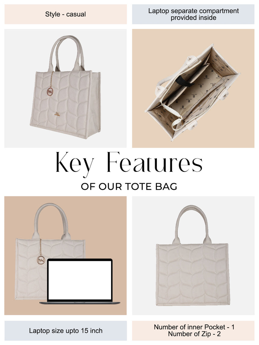 Henley White Tote